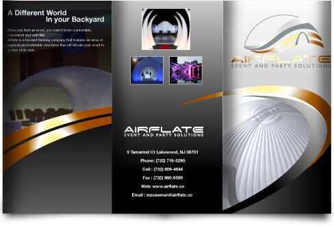 Airflate Party Brochure Design