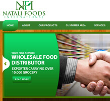 Natali Foods Wholesale Web Design